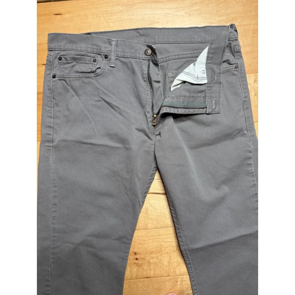 Levi's 513 Slim Straight Jeans Mens 36x31 (Tag 36x32) Grey Stretch Denim
